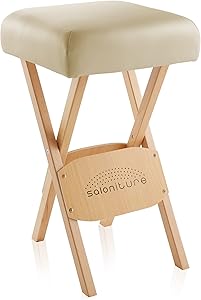 Saloniture Wood Folding Massage Stool, Cream Review