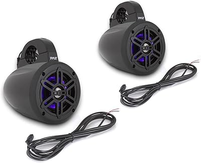 Pyle PLMRLEWB47BB Waterproof Marine Wakeboard Tower Speakers