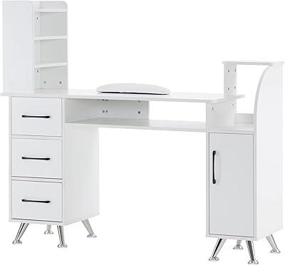 BarberPub Manicure Table 2636 White