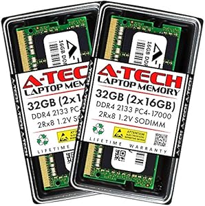 A-Tech 32GB (2x16GB) DDR4 2133 MHz SODIMM Laptop RAM
