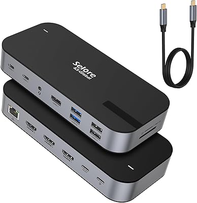Selore&S-Global 16-in-1 USB-C Docking Station with Triple HDMI