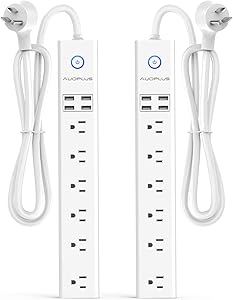 AUOPLUS 2 Pack Power Strip Surge Protector with USB Review