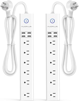 AUOPLUS 2 Pack Power Strip Surge Protector with USB