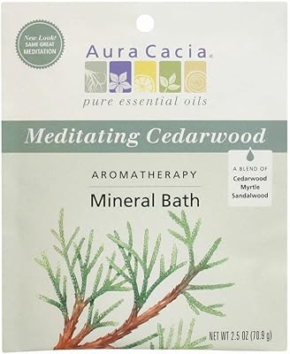 Aura Cacia Aromatherapy Mineral Bath, Meditating Cedarwood, 2.5oz (Pack of 6)