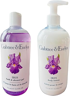 Crabtree & Evelyn Iris Bath Set Shower Gel and Body Lotion Duo