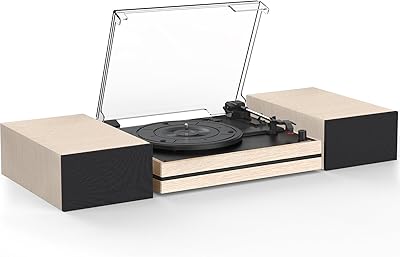 WOCKODER R612 Vinyl Record Player with External Speakers