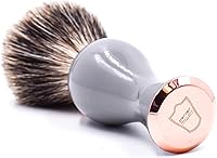 Parker 3-Band Pure Badger Shave Brush with Stand - Gray and Rose Gold — image 3