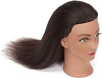 Hairginkgo Mannequin Head 14″ Real Hair Styling Training Head — image 4