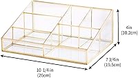 Levilan Glass Makeup Organizer - Gold, Large Capacity — image 7
