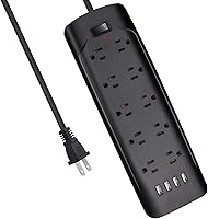 Dorggi 10FT 2 Prong Power Strip with 4 USB Ports — image 1