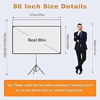 VISULAPEX 80-Inch Projector Screen with Stand — image 3