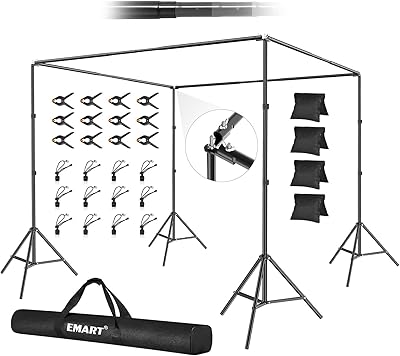 EMART Backdrop Stand 10x10x7ft Adjustable Background Support System