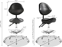 Nazalus Saddle Stool Chair with Footrest — image 2
