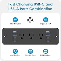 HHSOET 14-in-1 Fast Charging Recessed Power Strip — image 2