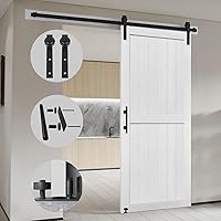 S&Z TOPHAND 48in x 80in MDF Barn Door with 8FT Sliding Door Hardware Kit — image 3