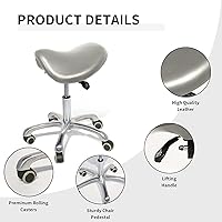 LIMKOMES Saddle Stool with Wheels, Grey — image 5