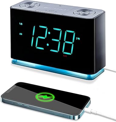 Emerson ER100301 Smartset Alarm Clock Radio with Bluetooth and USB Charging