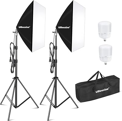 UBeesize Softbox Photography Lighting Kit 27″x20″