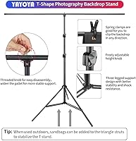 YAYOYA 5x6.5ft Black White Backdrop Screen with Stand Kit — image 3