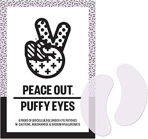 PEACE OUT Skincare Puffy Eyes Biocellulose Under-Eye Mask, 6 Pairs Review