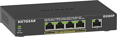 NETGEAR GS305P v2 5-Port Gigabit Ethernet PoE Switch