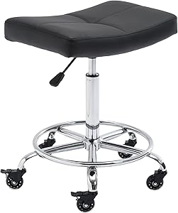 CoVibrant Adjustable Rolling Stool with Extra Wide Seat (19″-24″) Review