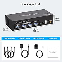 TJCXELE DisplayPort KVM Switch 2 Monitors 2 Computers 4K@144Hz — image 7