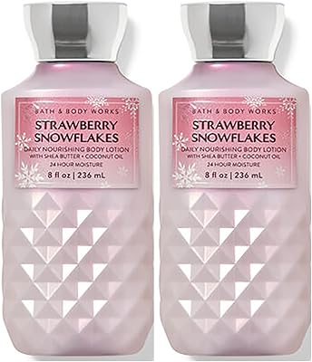 Bath & Body Works Strawberry & Snowflakes Super Smooth Body Lotion 8oz (2-Pack)