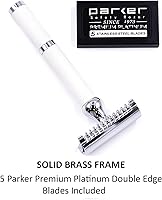 Parker Open Comb Double Edge Safety Razor – Bright White — image 4
