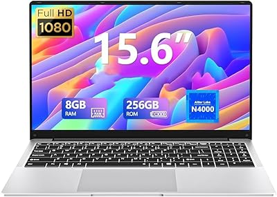 DUNHOO ECOBOOK 15.6-inch Laptop, Celeron N4000, 8GB RAM, 256GB SSD