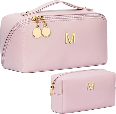Personalized Initial Makeup Organizer Bag Set