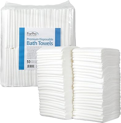 ForPro Professional Collection Premium Disposable Bath Towels, 50-Count