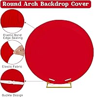 HAISIWLKJ 6.6ft Round Backdrop Stand with Red Arch Cover — image 3