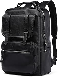 CHAO RAN Vintage Leather Laptop Backpack for Men Review