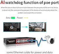 STEAMEMO 16-Port PoE Switch with 240W Power and 2 Gigabit Uplinks — image 4
