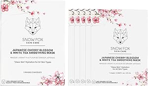 Snow Fox Japanese Cherry Blossom & White Tea Smoothing Sheet Mask 5 Pack Review
