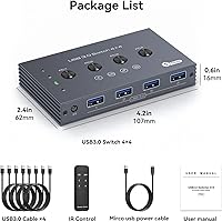 TJCXELE USB 3.0 Switch Selector 4-Port for 4 Computers — image 7