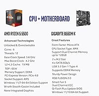 Micro Center AMD Ryzen 5 5500 Desktop Processor with GIGABYTE B550M K Motherboard — image 2