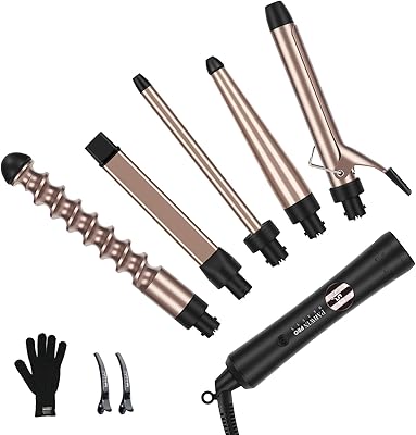 PARWIN PRO BEAUTY 5-in-1 Curling Iron Set with 9″ Spiral Wand