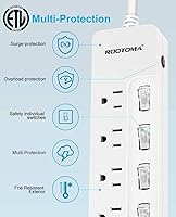 ROOTOMA 10FT Heavy Duty Extension Cord with Individual Switches — image 2