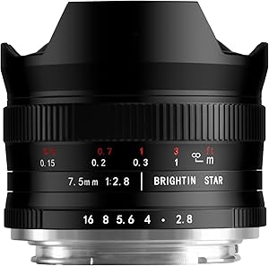 Brightin Star 7.5mm F2.8 III Ultra Wide Angle Fisheye Lens for Canon EF-M Mount