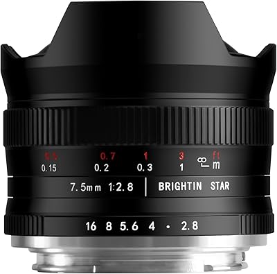 Brightin Star 7.5mm F2.8 III Ultra Wide Angle Fisheye Lens for Canon EF-M Mount