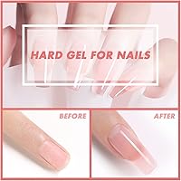 AIJIMEI LED/UV Hard Gels for Nails Extension Kit – Clear & Nude Pink — image 6