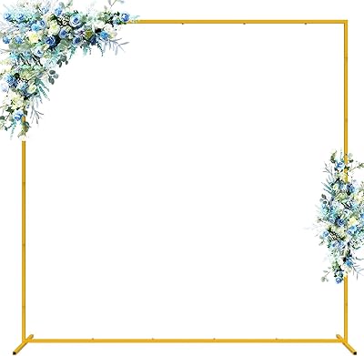 Wokceer 6.6FTx6.6FT Gold Metal Wedding Arch Backdrop Stand