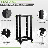 NavePoint 4ft 22U 4-Post Network Server Rack — image 2