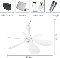 SCOOYEEES Silent USB Powered Ceiling Fan with Remote Control — image 5