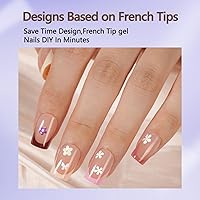 Misssix French Tip Press On Nails Kit, 160Pcs Short Square Gel Nail Tips — image 4