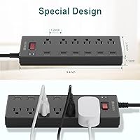 HITRENDS Power Strip with 6 AC Outlets & 6 USB Ports — image 2