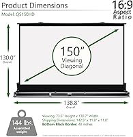 Elite Screens QuickStand QS150HD 150-inch Manual Pull Up Projector Screen — image 5