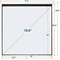 Smartxchoices 120″ HD Manual Projector Screen 1:1 Format — image 2